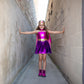 Great Pretenders Fancy Dress Superheroine Star dress with cape and headband - Magenta/Purple