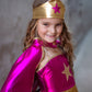 Great Pretenders Fancy Dress Superheroine Star dress with cape and headband - Magenta/Purple