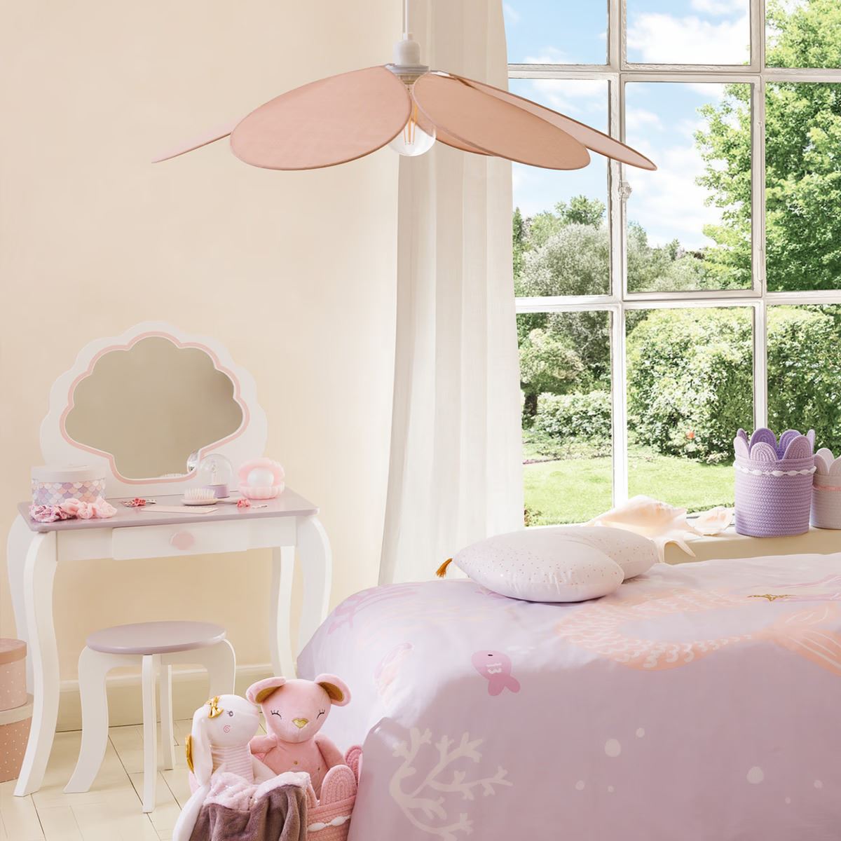 Atmosphera Kids kinderhanglamp bloem Ø72cm - Roze
