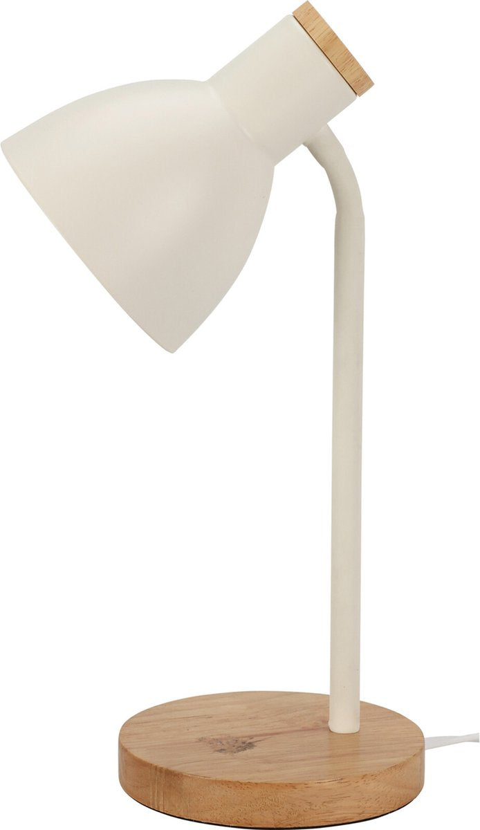 Home &amp; Style Lampe de table en bois - Blanc - E14 - Hors lampe