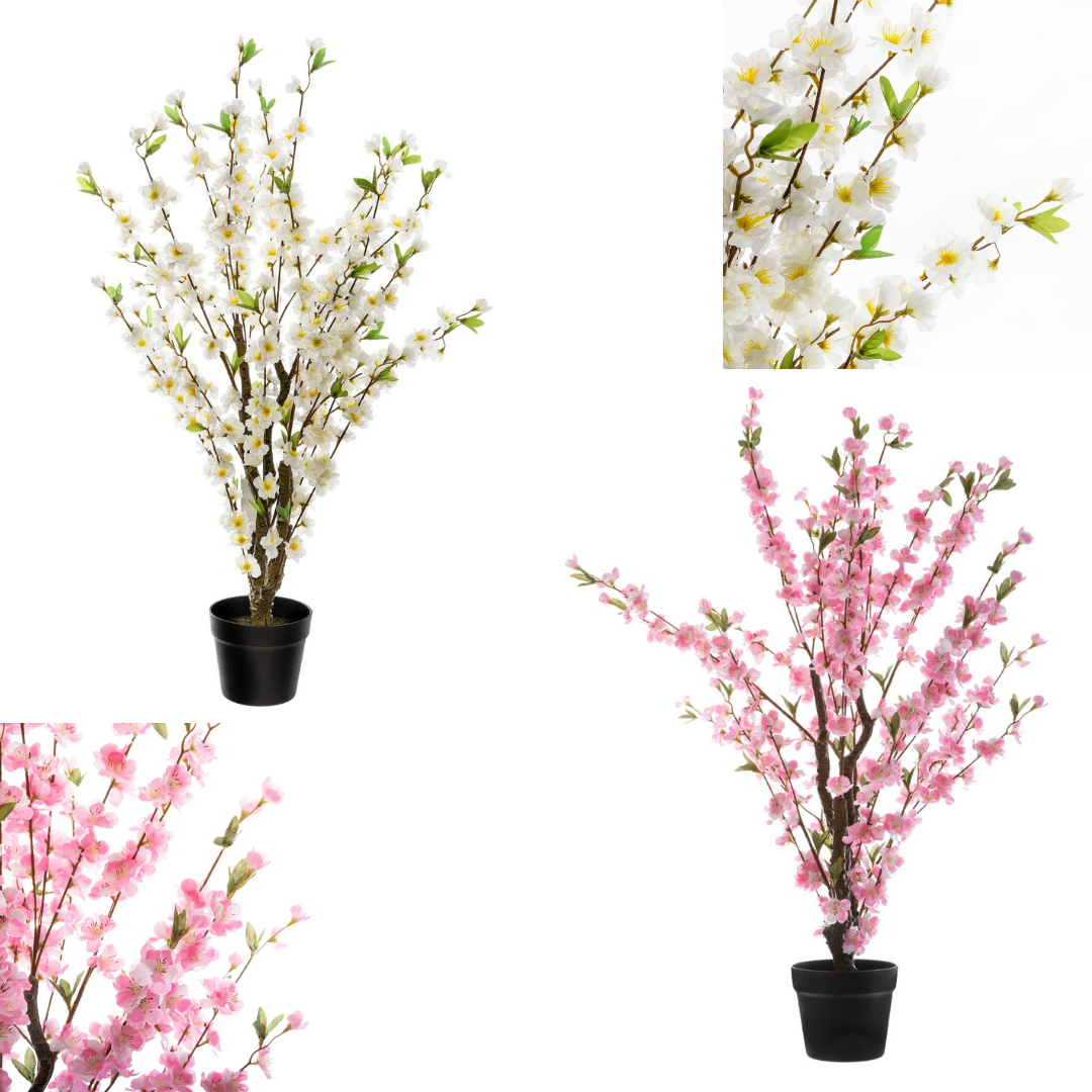 Atmosphera Plante artificielle cerisier avec pot assorti - 60x60x100cm - Multi