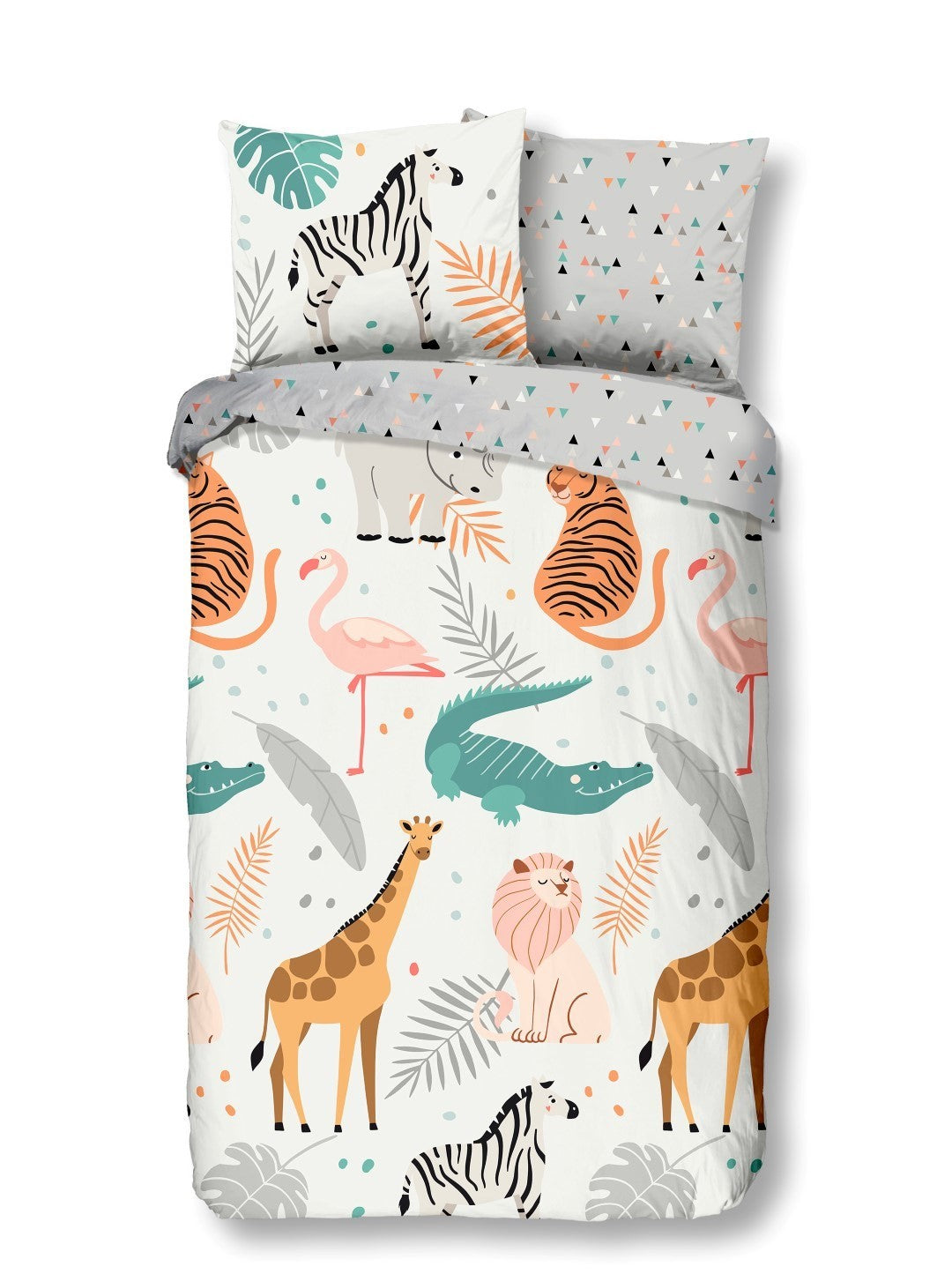 Good Morning Kids Housse de couette Savanne - 140x220cm + 60x70cm - Lot de 2 - Multi