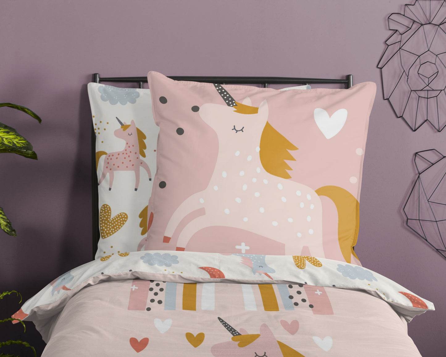 Good Morning Kids Duvet cover Unilove - 140x220cm + 60x70cm - Cotton - Multi