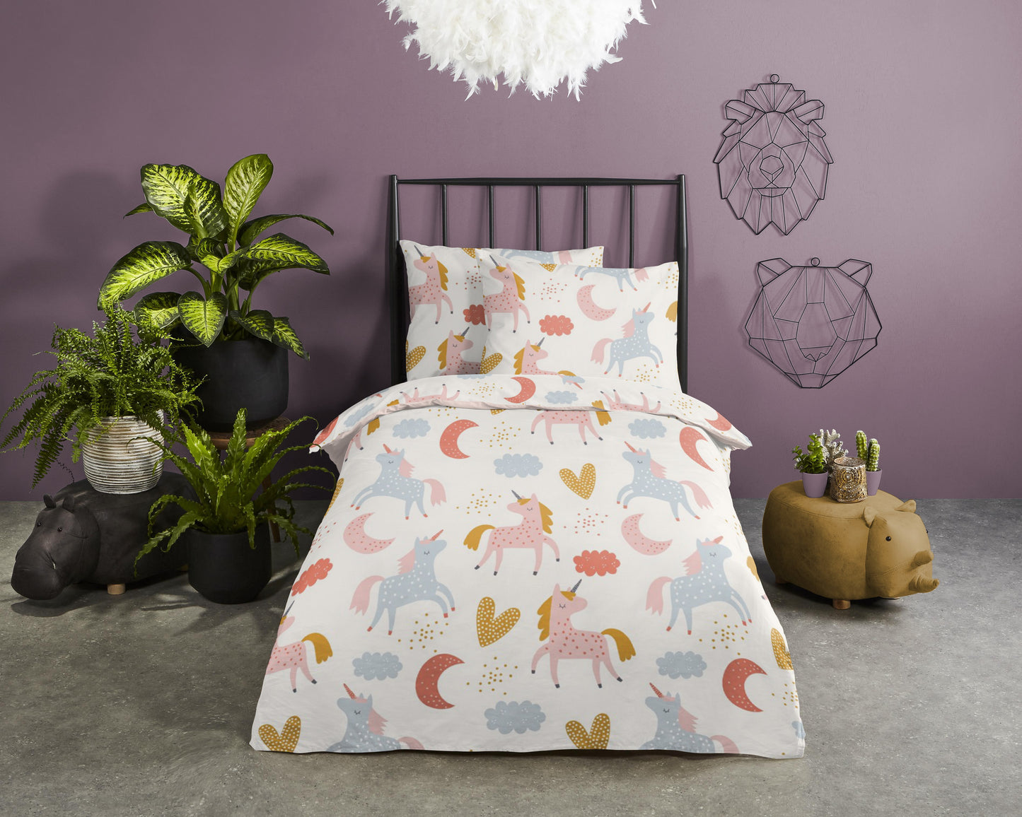 Good Morning Kids Duvet cover Unilove - 140x220cm + 60x70cm - Cotton - Multi