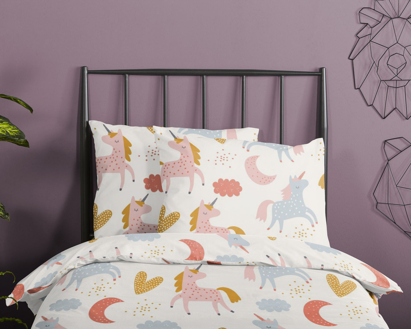 Good Morning Kids Housse de couette Unilove - 140x220cm + 60x70cm - Coton - Multi