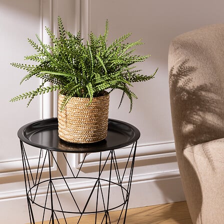 Atmosphère plante artificielle plante suspendue avec pot - 16x16x31cm - noir / vert