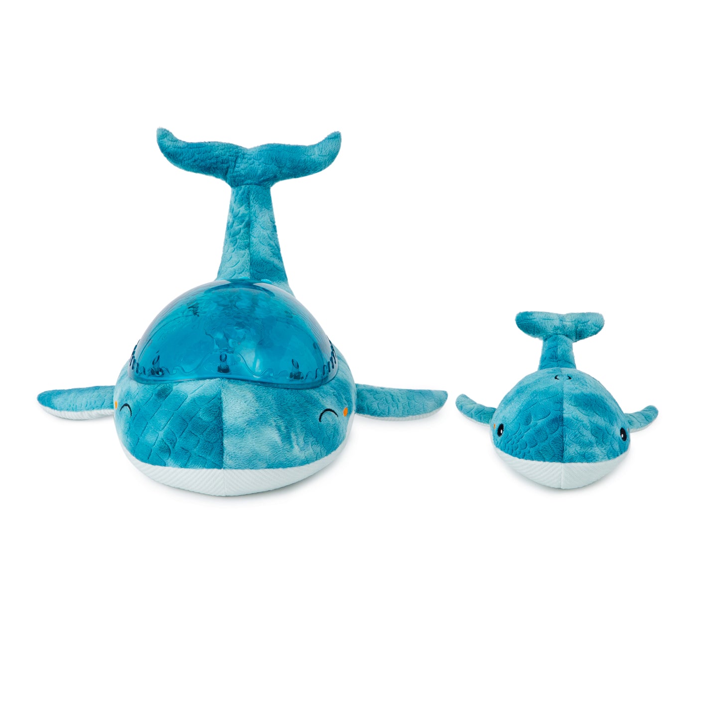 Cloud-B Tranquil Whale Rustgevende Knuffel met geluiden, projectie - Blauw