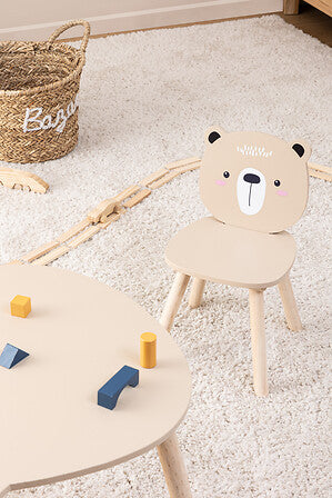 Atmosphera Kids Teddybeer kinderstoel - 27x27x46cm - Beige