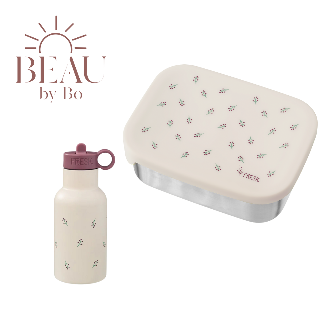 BEAU by Bo Fresk Back to School set - Lunchbox + Drinkfles 350ml - Berries