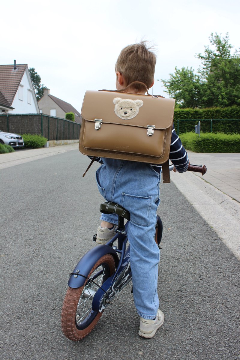 Own Stuff Lederen Boekentas Kleuterschool - 32x23x13cm - Teddy Moss