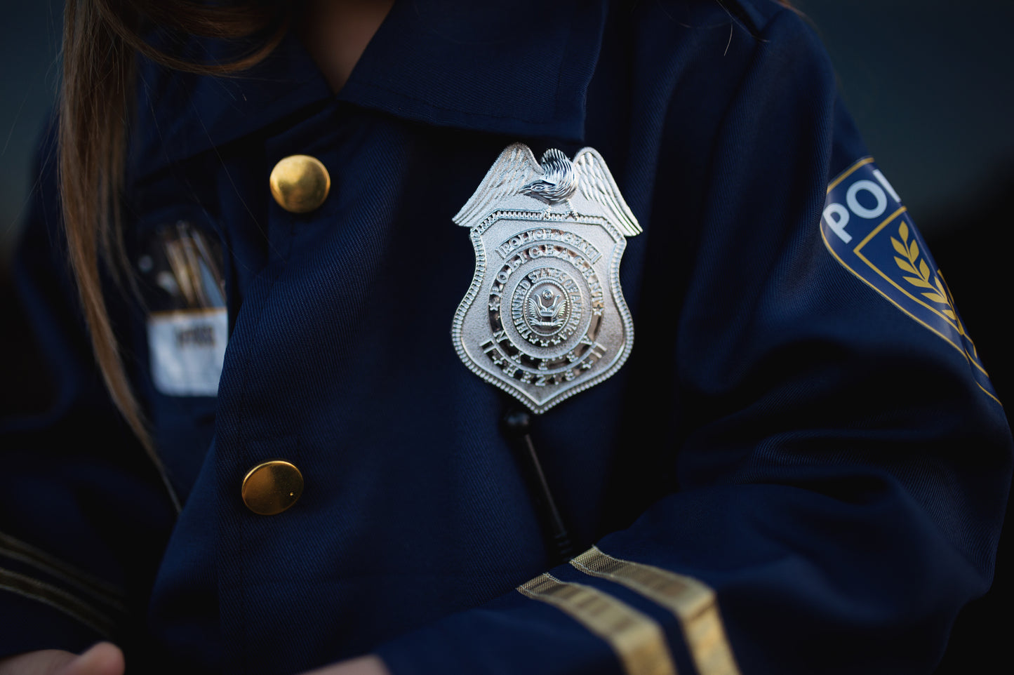 Great Pretenders Déguisement Gilet de police avec chapeau et walkie - Bleu