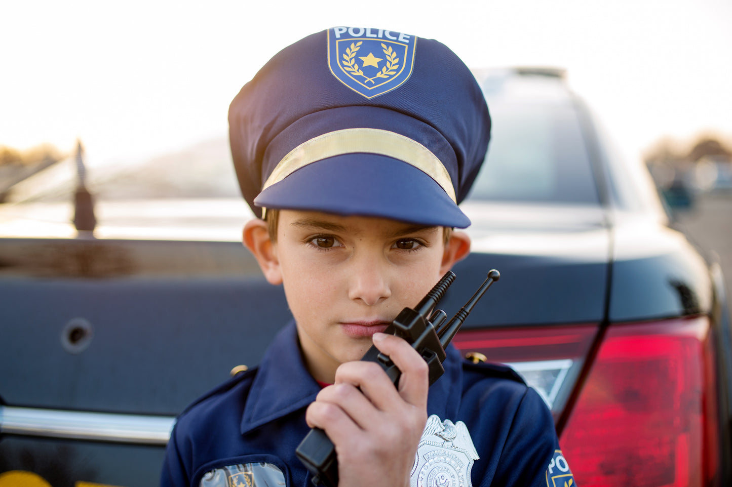 Great Pretenders Déguisement Gilet de police avec chapeau et walkie - Bleu