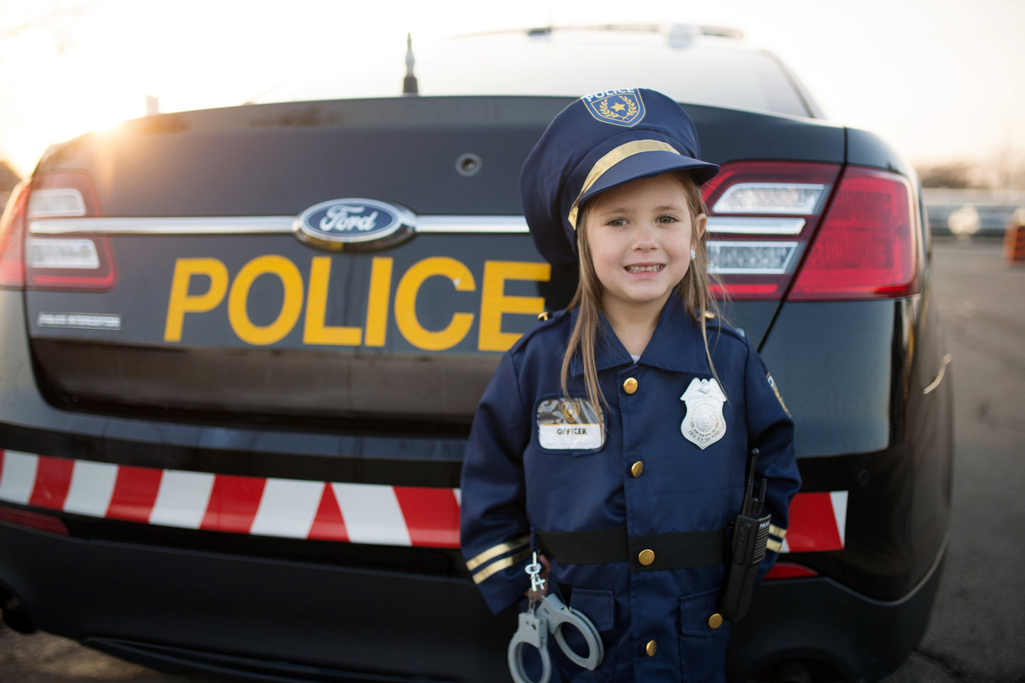 Great Pretenders Déguisement Gilet de police avec chapeau et walkie - Bleu