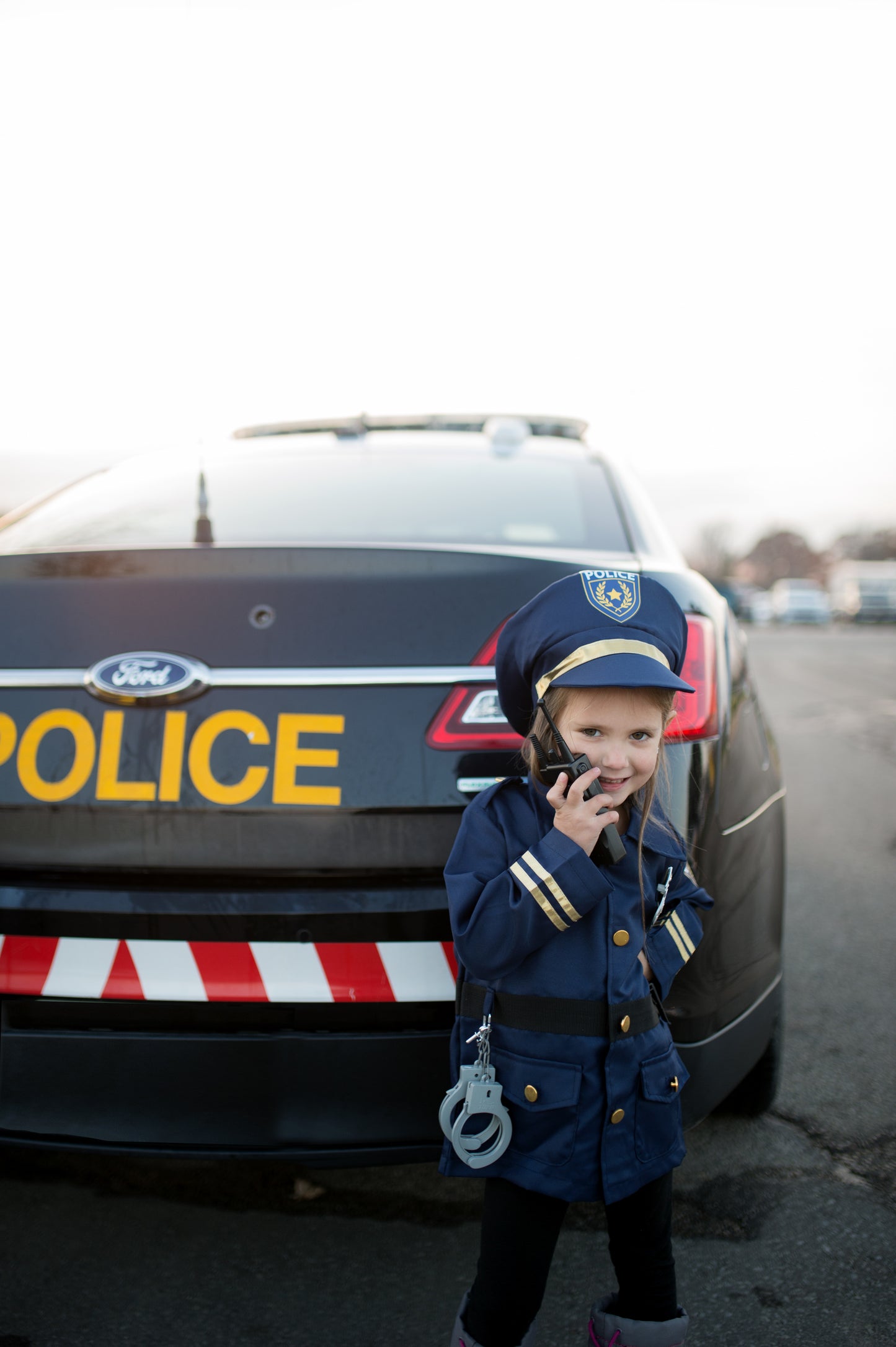 Great Pretenders Verkleedkledij Politie vest met hoed en walkie - Blauw