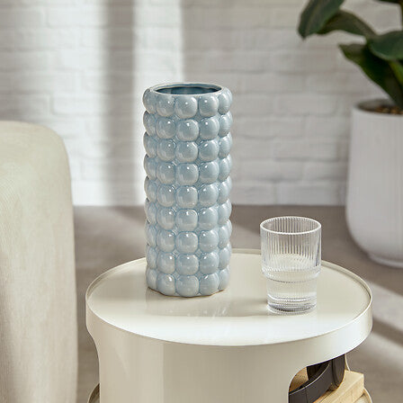 Atmosphera Sky Keramieken vaas Ø11xH23cm - Blauw