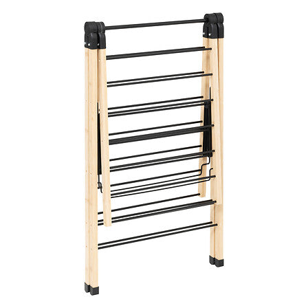 5Five Droogrek Bamboe - 13m - Opvouwbaar - 92x62x137cm - Zwart/Bruin