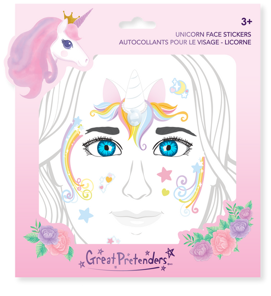 Great Pretenders Dress Up Face Stickers Unicorn Fairy