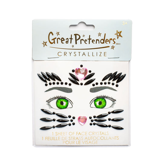 Great Pretenders habille le visage avec des cristaux de chat noir