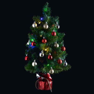 Atmosphera Artificial Christmas tree decorated H50 cm - With lighting and Christmas balls - Christmas tree