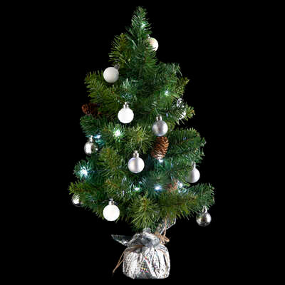 Atmosphera Sapin de Noël artificiel décoré H50 cm - Avec éclairage et boules de Noël - Sapin de Noël