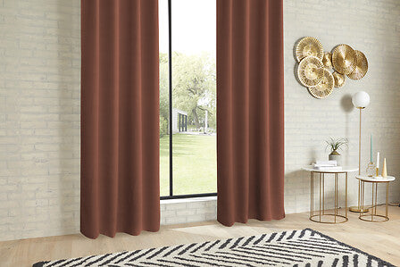 Atmosphera Insulating Taupe curtain with 140 x 260 cm - curtain window coverings - ready-made curtains with hooks and rings