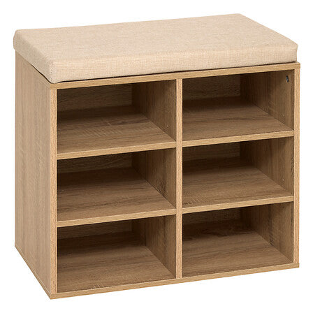 5Five Bank - Étagère à chaussures - Armoire porte-manteau en bambou - Crochets doubles - Équipement de stockage