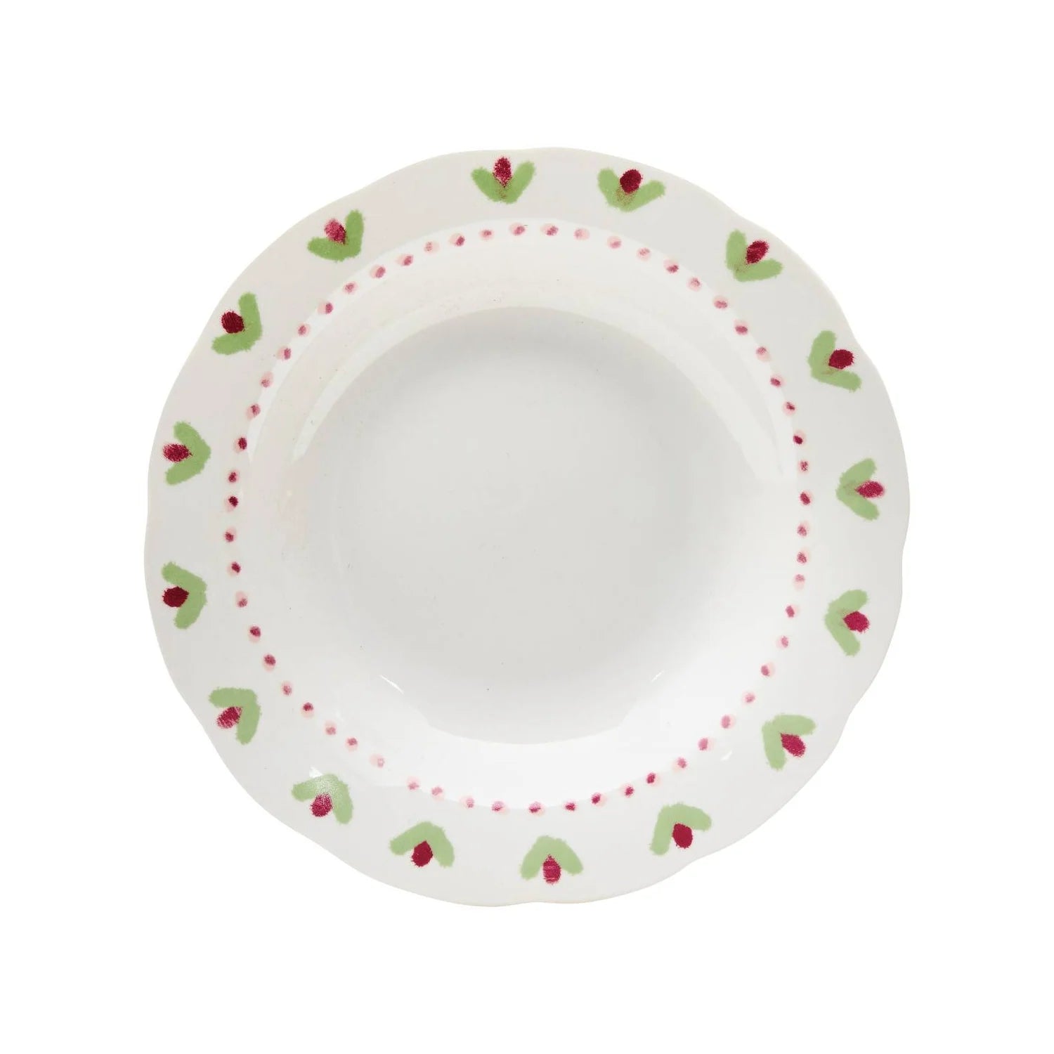 Secret de Gourmet Fleur de Rose Diep bord Ø23cm - Set van 6 stuks - Wit/Groen