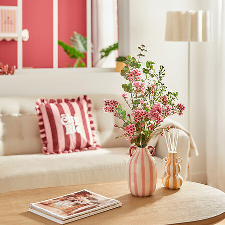 Atmosphera Chéri Keramieken Vaas - Ø12xH20cm - Roze