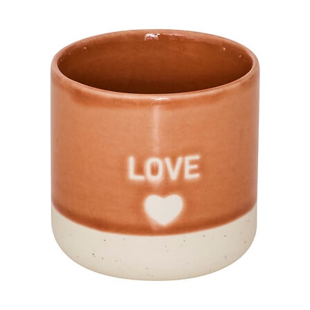 Secret de Gourmet LOVE Kop - Set van 4 stuks - 14cl - Ø6xH11cm - Porselein - Terracotta