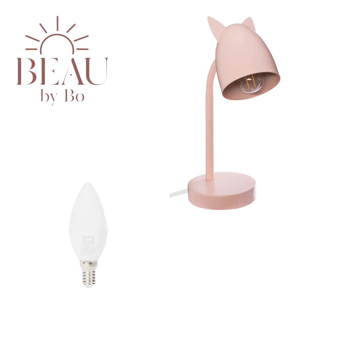 BEAU by Bo Lampe de bureau Oreilles roses avec 3 lampes LED E14