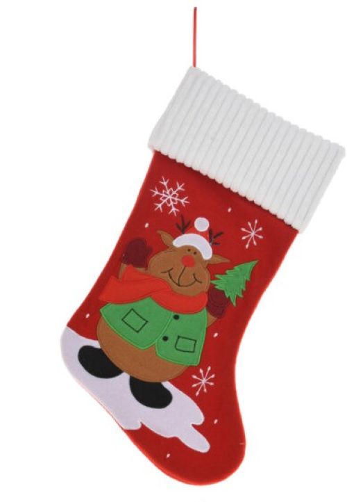 Set of 3 LUXURY Christmas socks - Christmas stocking - 46 cm - Santa Claus - Snowman - Reindeer - Christmas