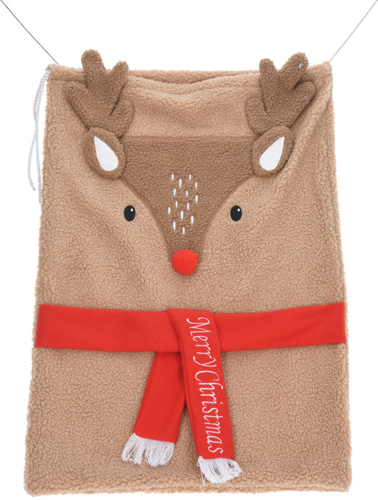 Home & Styling Kerst Rendier Cadeau zak - 50x70cm - Merry Christmas