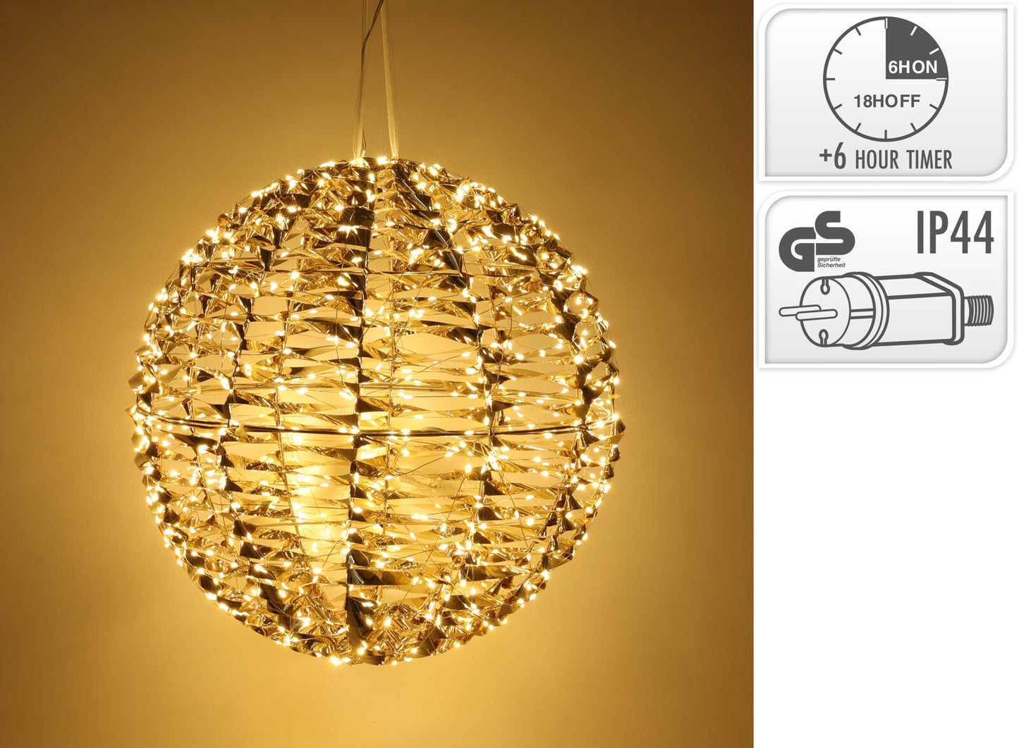 Home & Styling Kerst Bal - Met verlichting - Ø41cm - Goud