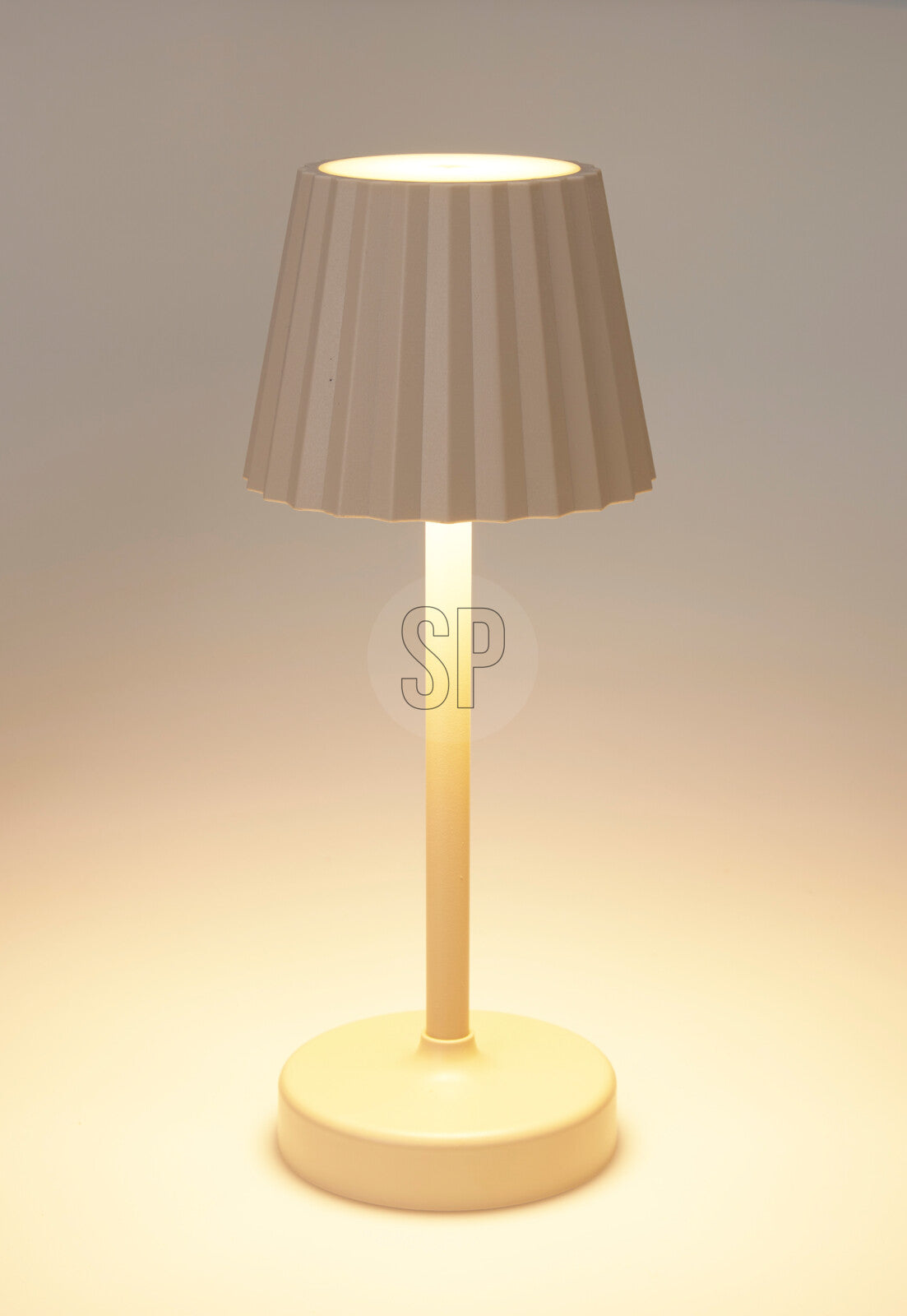 Home & Styling Tafellamp LED - Ø10xH26cm - Excl. batterijen - Beige