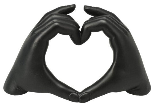 Home & Styling Beeldje Heartful Hands - H14cm - Zwart