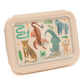 Petit Monkey Bentobox + Drinkfles Upside Down Animals Back to School set - Beige