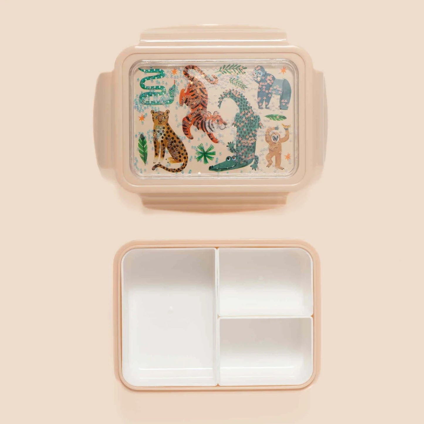 Petit Monkey Bentobox Upside Down Animals Back to School - Beige