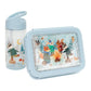 Petit Monkey Bentobox + Drinkfles Bonfire Animals Back to School set - Blauw