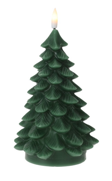 Home & Styling Kerst - Ledkaars kerstboom 11cm - LED - Donkergroen