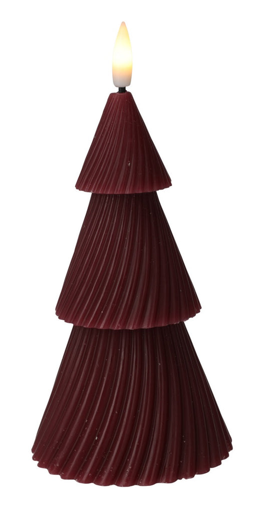 Home & Styling Kerst - Ledkaars boom 15cm - LED - Donkerrood