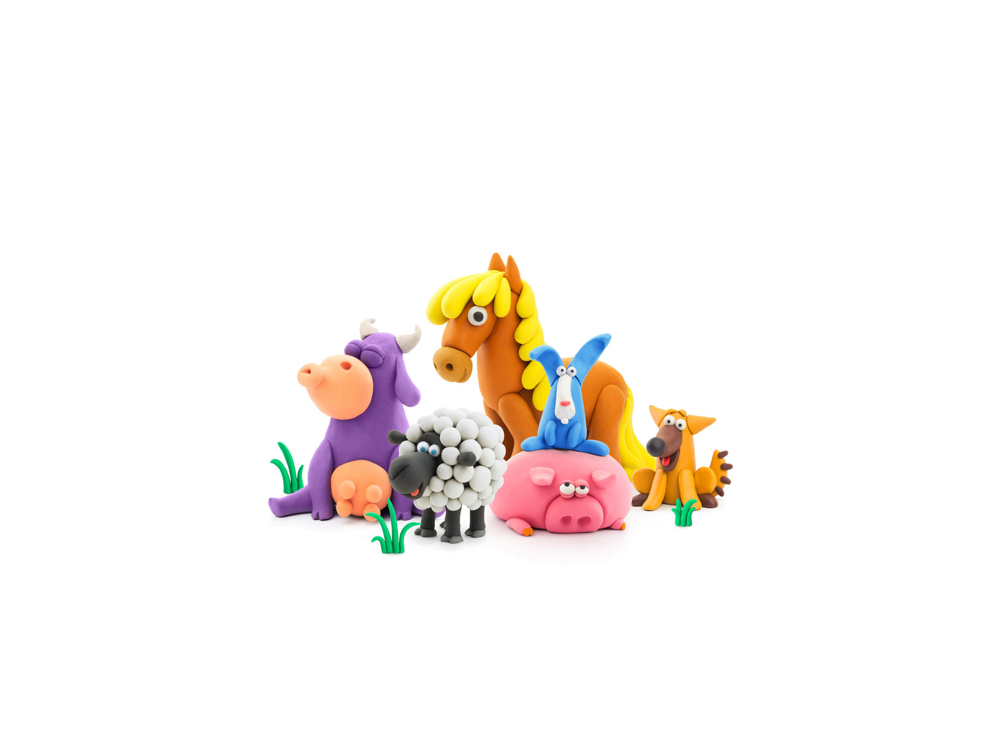 Hey Clay Animals 15 pots - Argile sèche - Via application - Dès 3 ans - Multi