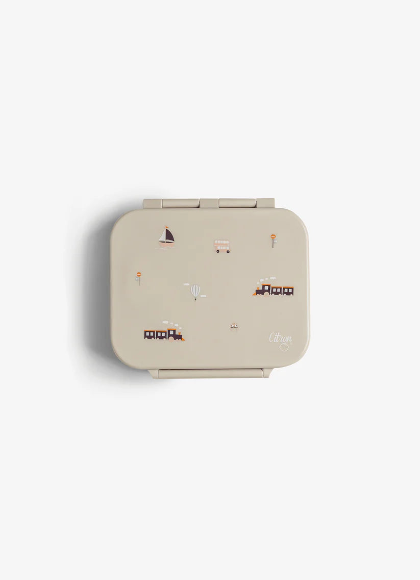 Citron Tritan Snackdoos - 3 compartimenten - 16x11x5cm - Vehicles