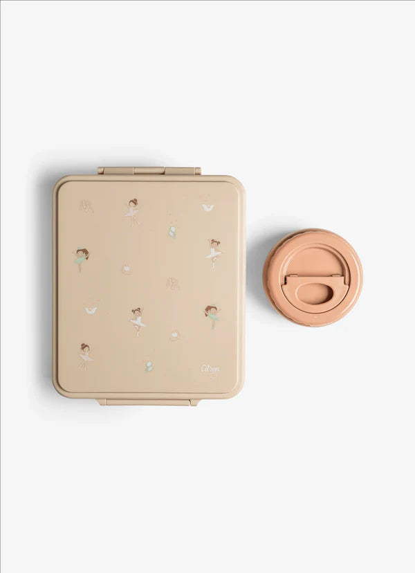 Citron Lunchbox met Voedselbewaarpotje - 19x22x7cm - Ballerina