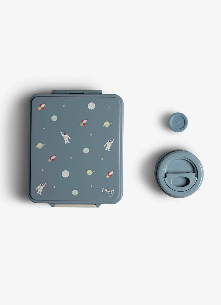Citron Lunchbox met Voedselbewaarpotje - 19x22x7cm - Spaceship