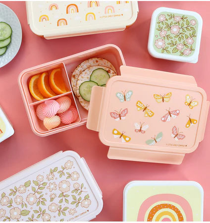 A Little Lovely Company Back to school set - Rugzak/Drinkfles/4 Snackdozen/Bentobox - Vlinders