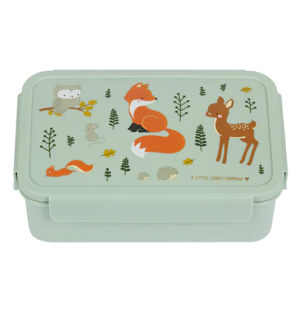 A Little Lovely Company Back to school set - Drinkfles XL RVS/Bentobox - Bosvriendjes