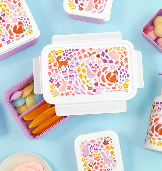 BEAU by Bo A Little Lovely Company Back to school set - Rugzak/Drinkfles RVS/4 Snackdozen/Bentobox - Bloementuin