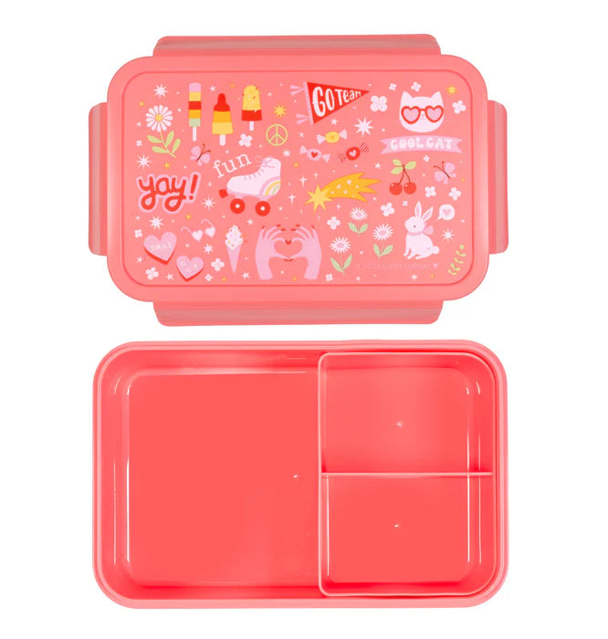 A Little Lovely Company Back to school set - Drinkfles XL RVS/Bentobox - Fun