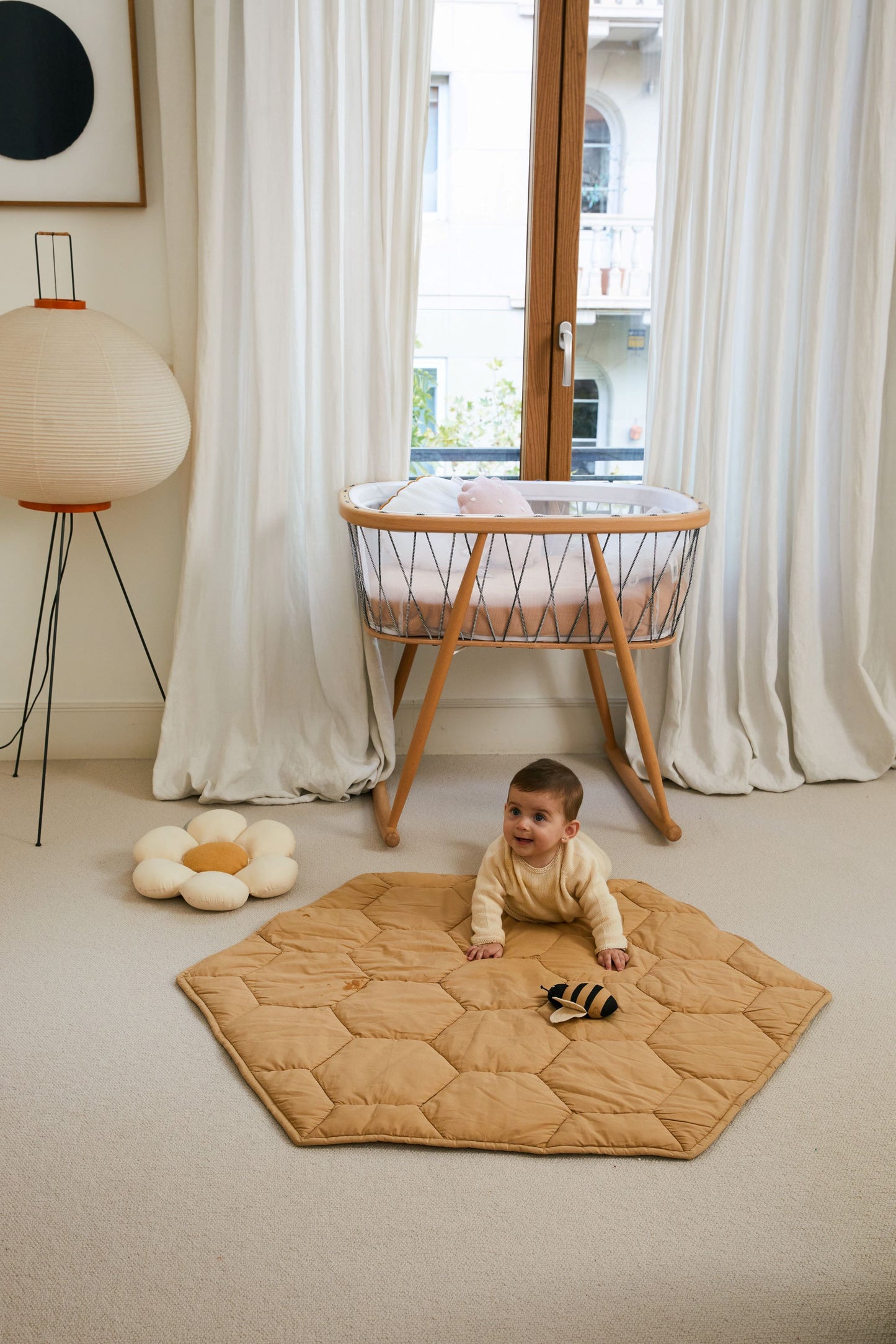 Lorena Canals Speelmat/Play Mat - Planet Bee - Honeycomb - 100x100cm