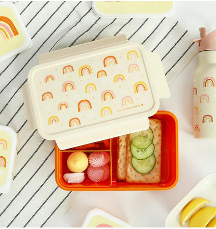 A Little Lovely Company Back to school set - Rugzak/Drinkfles/4 Snackdozen/Bentobox - Regenbogen